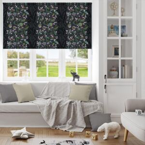 Linda Barker Dottie's Love Cotton Roller Blind Clematis Clematis Charcoal