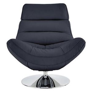Salvador Leather Swivel Chair - Blue