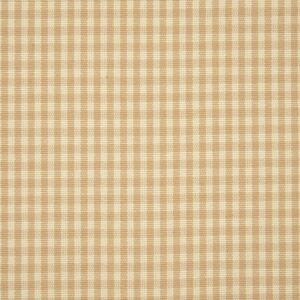 Gingham Check Curtain Fabric Beige