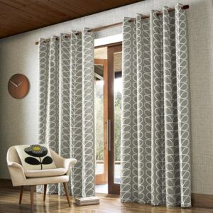 Orla Kiely - Linear Stem Eyelet Curtains Silver