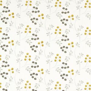Rochelle Curtain Fabric Pewter Chartreuse