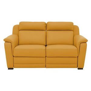 Nicoletti - Matera 2.5 Seater Leather Power Recliner Sofa with Pad Arms - Yellow