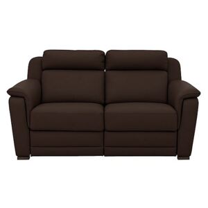 Nicoletti - Matera 2.5 Seater Leather Power Recliner Sofa with Pad Arms - Brown