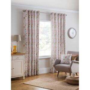 Everley Ready Made Lined Eyelet Curtains Cinnamon