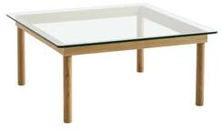 Kofi Coffee table - / 80 x 80 cm - Glass & wood by Hay Natural wood