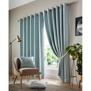 Cotswold Ready Made Lined Eyelet Curtains Teal