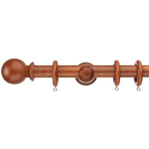 28mm Naturals Wood Pole Ball Finial In Chestnut