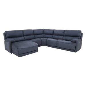 Link Fabric Corner Chaise Power Sofa - Blue