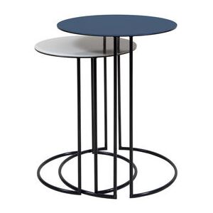 Tokyo Nested tables - / Ø 40 & Ø 34 cm - Steel by Maison Sarah Lavoine Blue/Beige