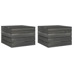 VidaXL Garden Pallet Tables 2 pcs Solid Pinewood Dark Grey