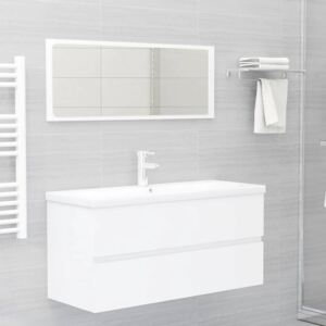 VidaXL 2 Piece Bathroom Furniture Set White Chipboard
