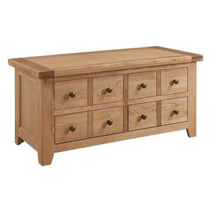 Furnitureland - California Solid Oak Storage Coffee Table with Drawers - Brown