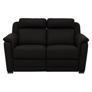 Nicoletti - Matera 2 Seater Leather Power Recliner Sofa with Pad Arms - Black