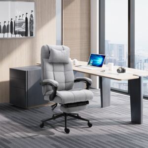 Vinsetto Ergonomic Office Desk Chair Adjustable Height Rolling Swivel w/Armrest Light Grey