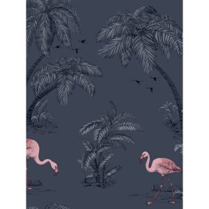 Flamingo Lake Wallpaper Midnight Blue Holden 12382