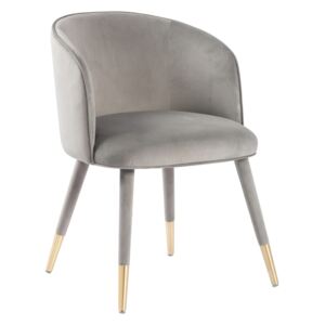 Bellucci Dining Chair - Dove Grey - Brass Caps
