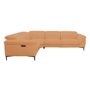Galaxy Power Corner Sofa with Power Headrests - Yellow- World of Leather