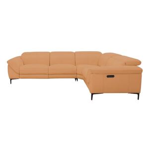 Galaxy Power Corner Sofa with Power Headrests - Yellow- World of Leather