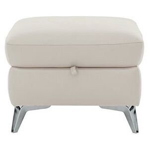 Galaxy Storage Footstool - White- World of Leather