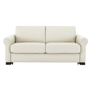 Nicoletti - Alcova 2.5 Seater Leather Sofa Bed with Scroll Arms - White