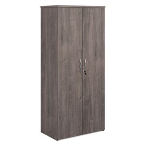All Grey Oak Cupboard, 4 Shelf - 80wx47dx179h (cm)