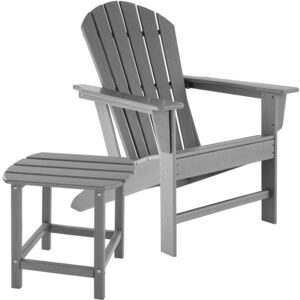Tectake 404173 garden chair with side table, weatherproof garden furniture set - grey
