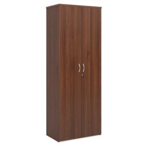 Duo Double Door Cupboard, 5 Shelf - 80wx47dx214h (cm), Walnut