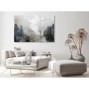 Canvas Print Abstract: Misty Mountain Pass (1 Part) Wide