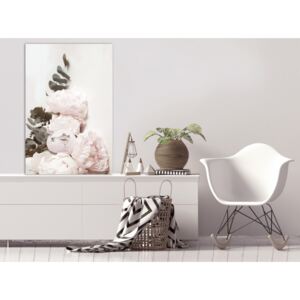 Canvas Print Other Flowers: Vanilla Peonies (1 Part) Vertical
