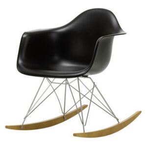 RAR - Eames Plastic Armchair Rocking chair - / (1950) - Chromed legs & light wood by Vitra Black