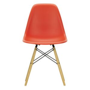 DSW - Eames Plastic Side Chair Chair - / (1950) - Light wood by Vitra Red