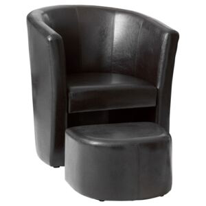 Sinclair Tub Chair With Footstool, Black