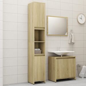 VidaXL 3 Piece Bathroom Furniture Set Sonoma Oak Chipboard