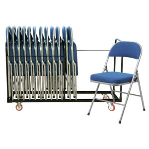 Deluxe Folding Chair Bundle Deal (18 Chairs & 1 Trolley), Grey