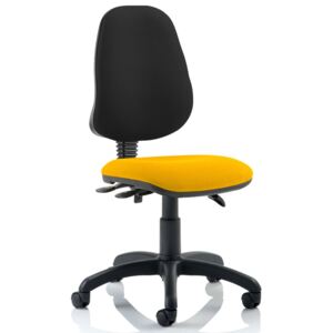 Lunar 3 Lever Two Tone Fabric Operator Chair (No Arms), Senna Yellow