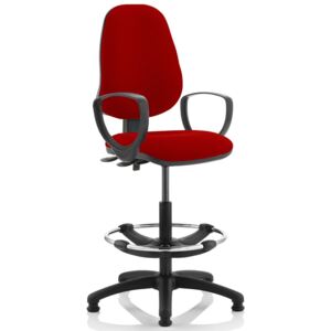 Lunar 2 Lever Draughtsman Chair (Fixed Arms), Bergamot Cherry
