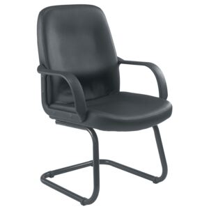 Dulce Leather Faced Visitor Chair, Black