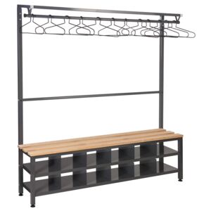 QMP Island Bench With Clothes Rail & Shoe Storage