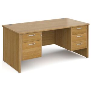 Tully Panel End Rectangular Desk 2+3 Drawers, 160wx80dx73h (cm), Oak