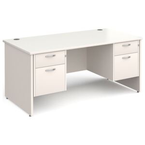 Tully Panel End Rectangular Desk 2+2 Drawers, 160wx80dx73h (cm), White
