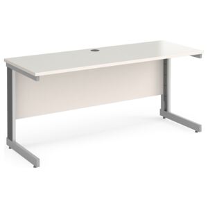 All White Deluxe Narrow Rectangular Desk, 160wx60dx73h (cm)