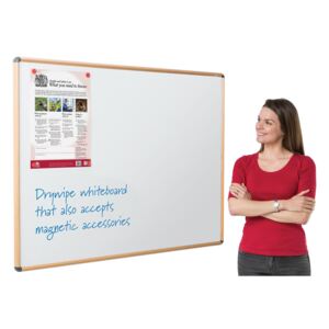 Shield Design Wood Effect Magnetic Whiteboards, White