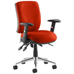 Praktikos Medium Back Posture Operator Chair With Adjustable Arms, Tortuga