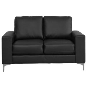 Lendl Leather 2 Seater Sofa, Black