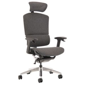 Peryton Deluxe 24 Hour Fabric Chair With Headrest, Grey