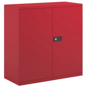 Bisley Economy Double Door Steel Cupboard, 1 Shelf - 91wx40dx100h (cm), Red