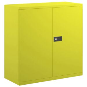 Bisley Economy Double Door Steel Cupboard, 1 Shelf - 91wx40dx100h (cm), Yellow