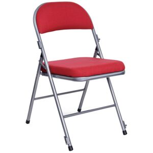 Pack Of 4 Deluxe Comfort Folding Chairs, Red