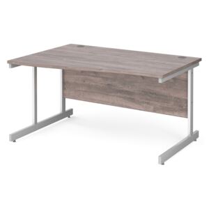 All Grey Oak C-Leg Wave Desk Left , 140wx99/80dx73h (cm)