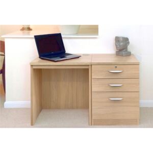 Small Office Desk Set With 2 Standard Drawers & 1 Filing Drawer (Sandstone)